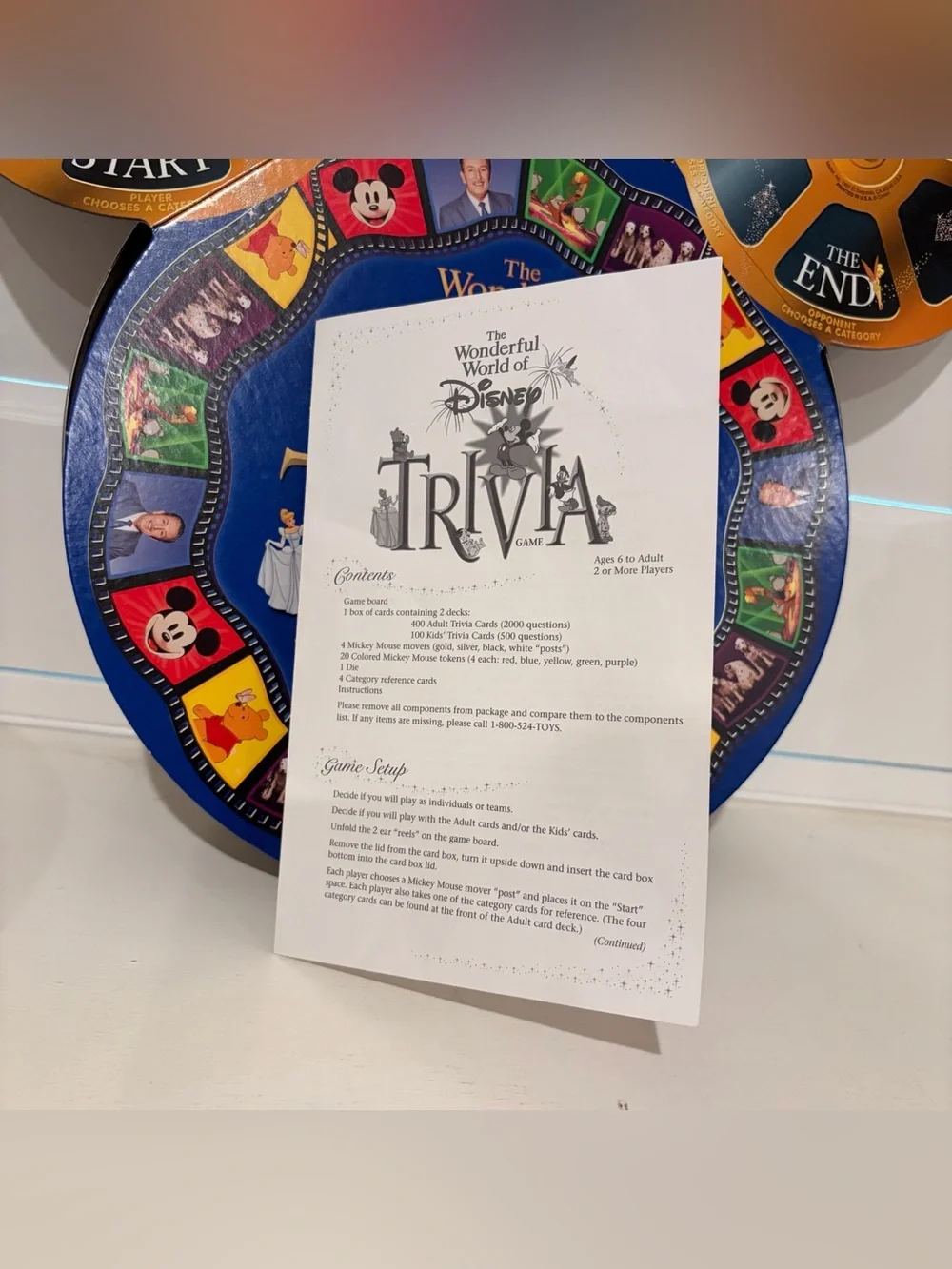 Vintage 1997 The Wonderful World of Disney Trivia Game Tin by Mattel - Complete